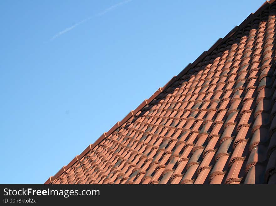 A visual of a red roof