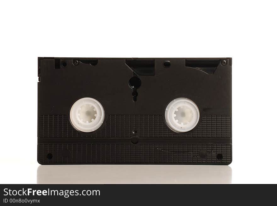 Isolated video cassette on white