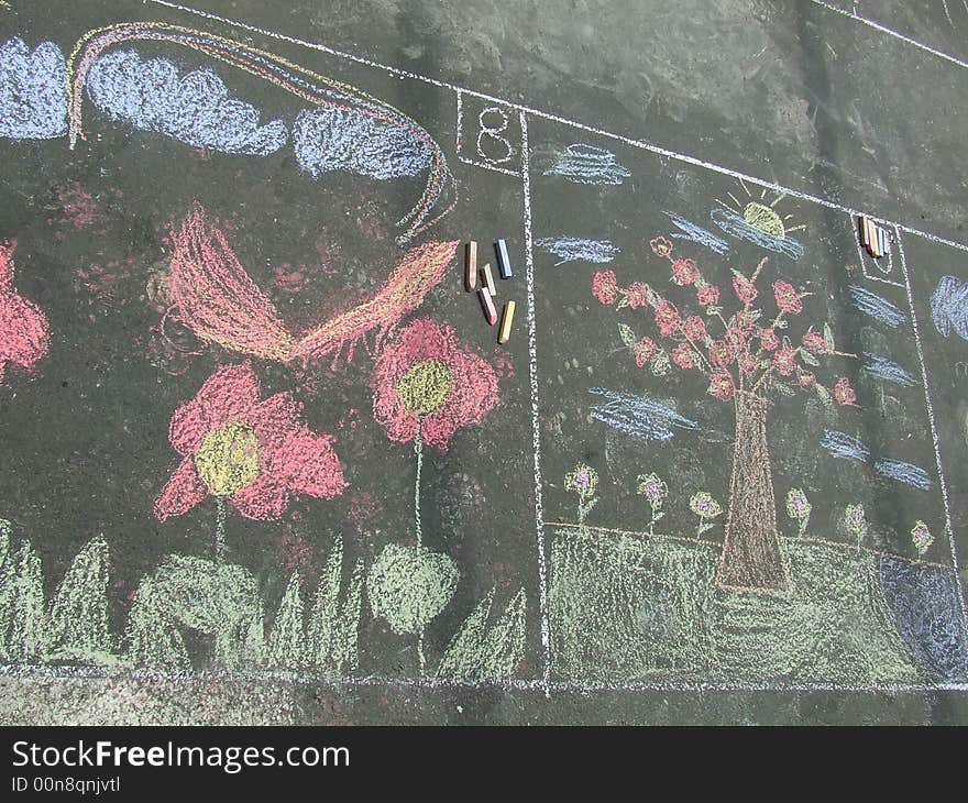 Beautiful Drawing On The Asphalt