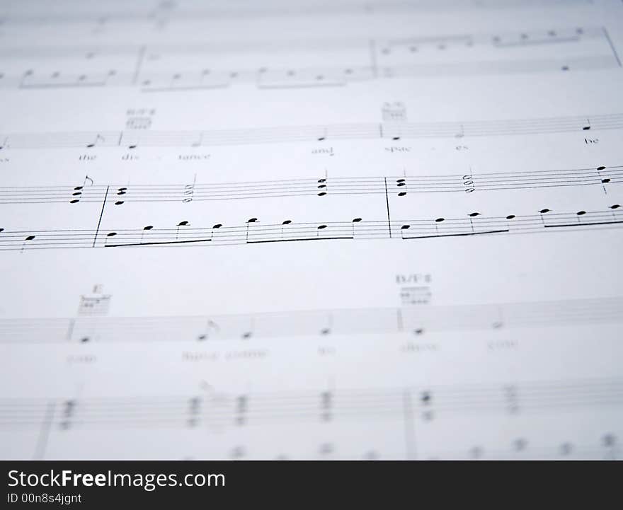 Music notes on white background