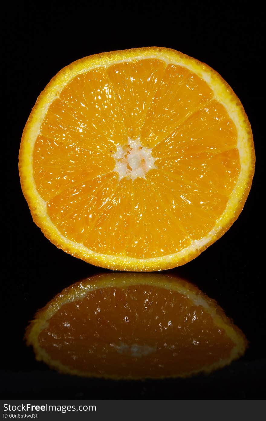 Citrus fruit sweet ripe orange. black background