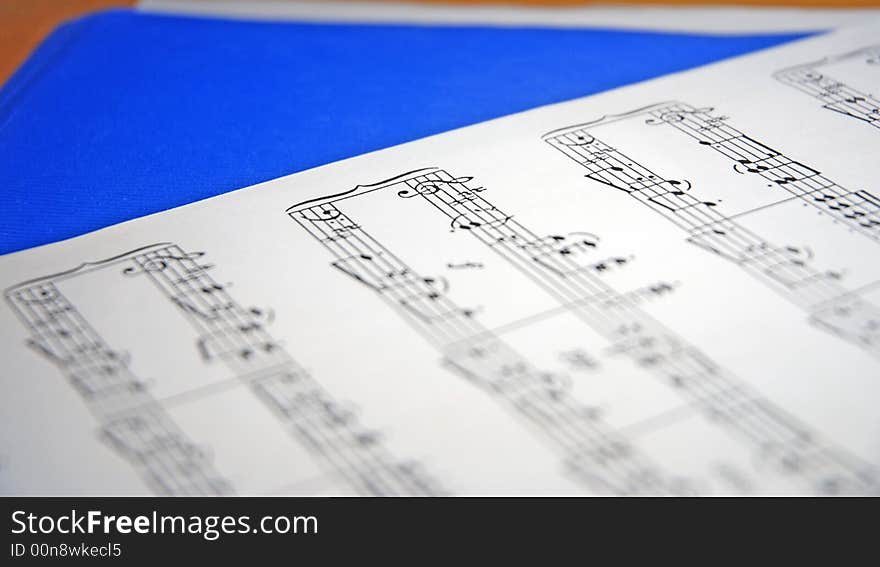 Music notes on blue background