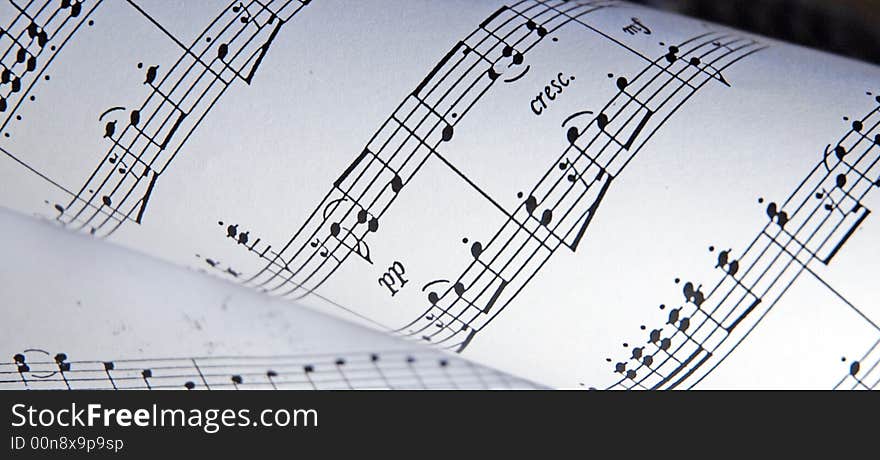 Music notes on white background