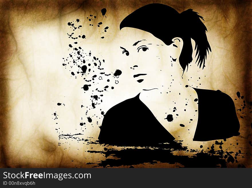 Hand Drawn Silhouette Of A Woman