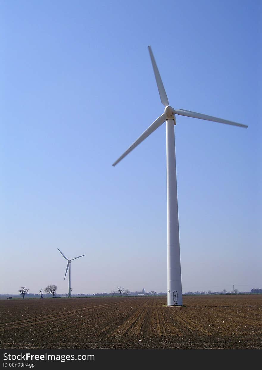 Wind turbines on a windfarm at Winterton in Norfolk