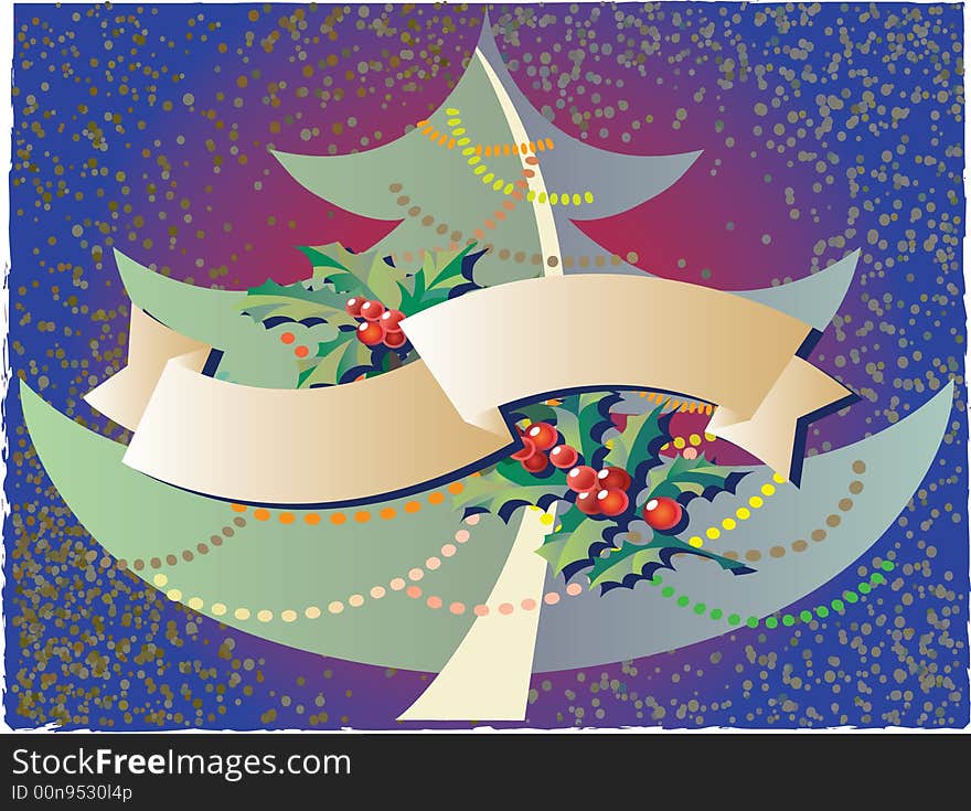 Background with Christmas decorative banner