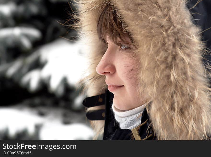 Beautiful woman with winter turtleneck