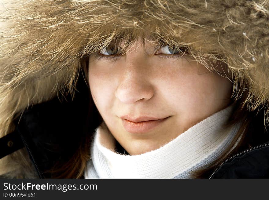 Beautiful woman with winter turtleneck