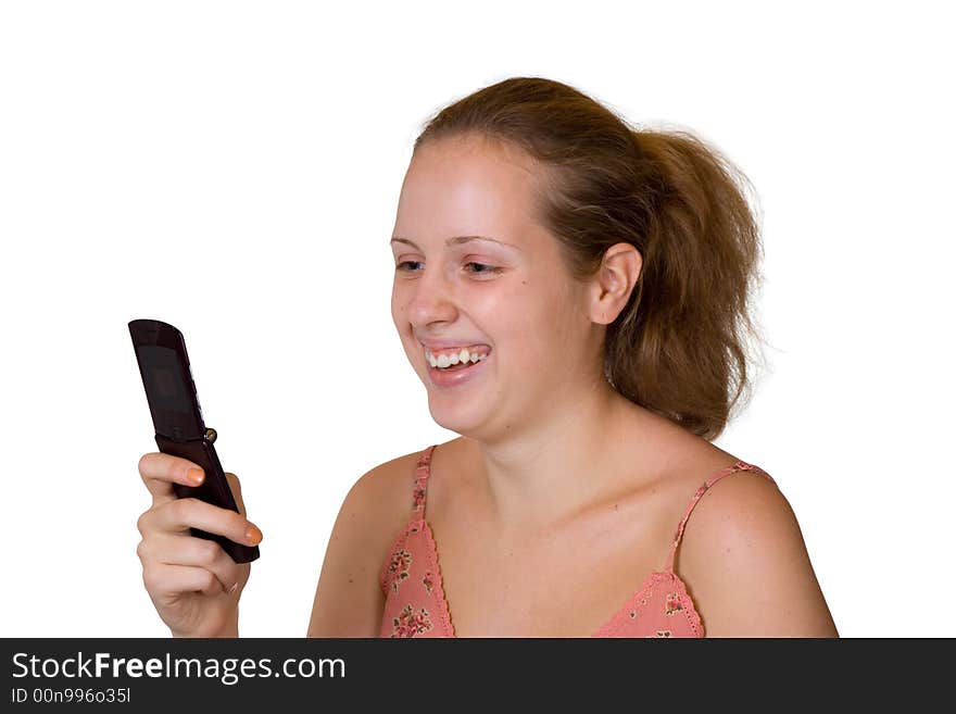 Girl and mobile phone