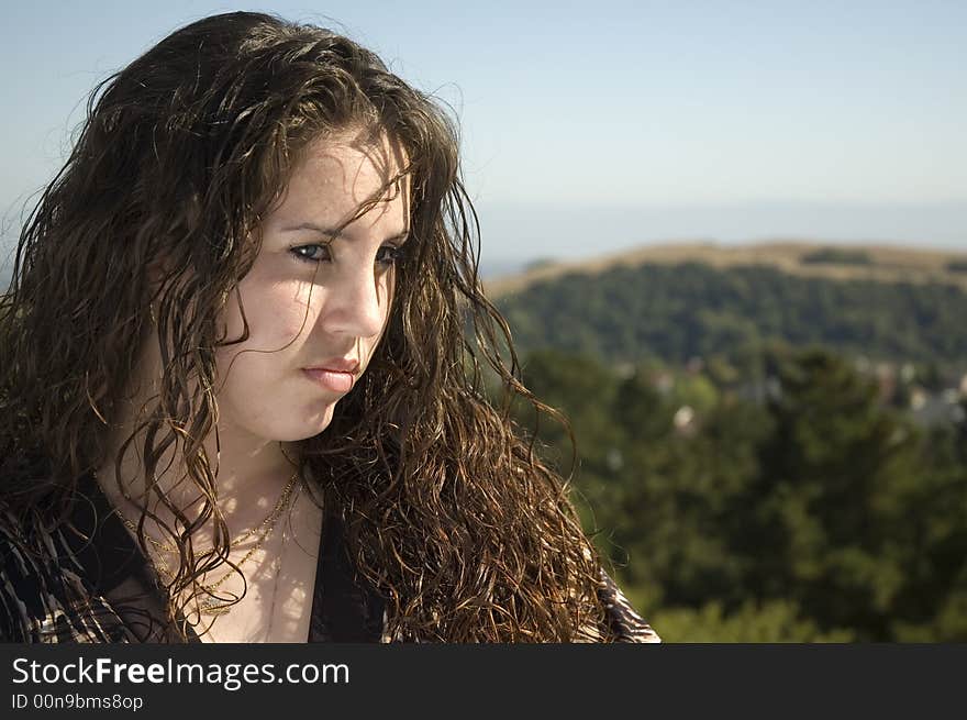 Teenage Girl In Countryside