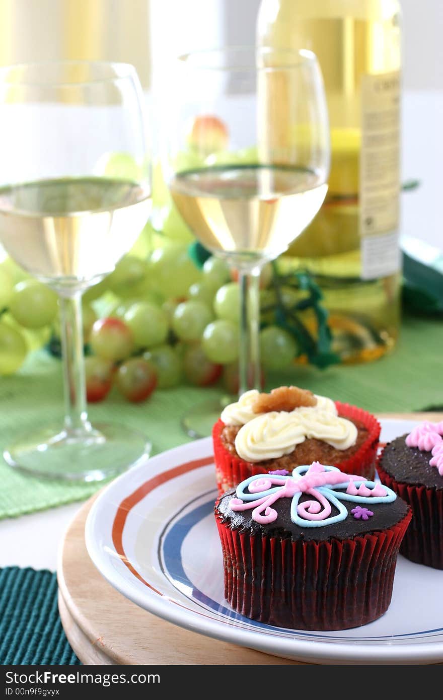 Fancy chocolate carrot and carrot cake cupcakes with icing design on top