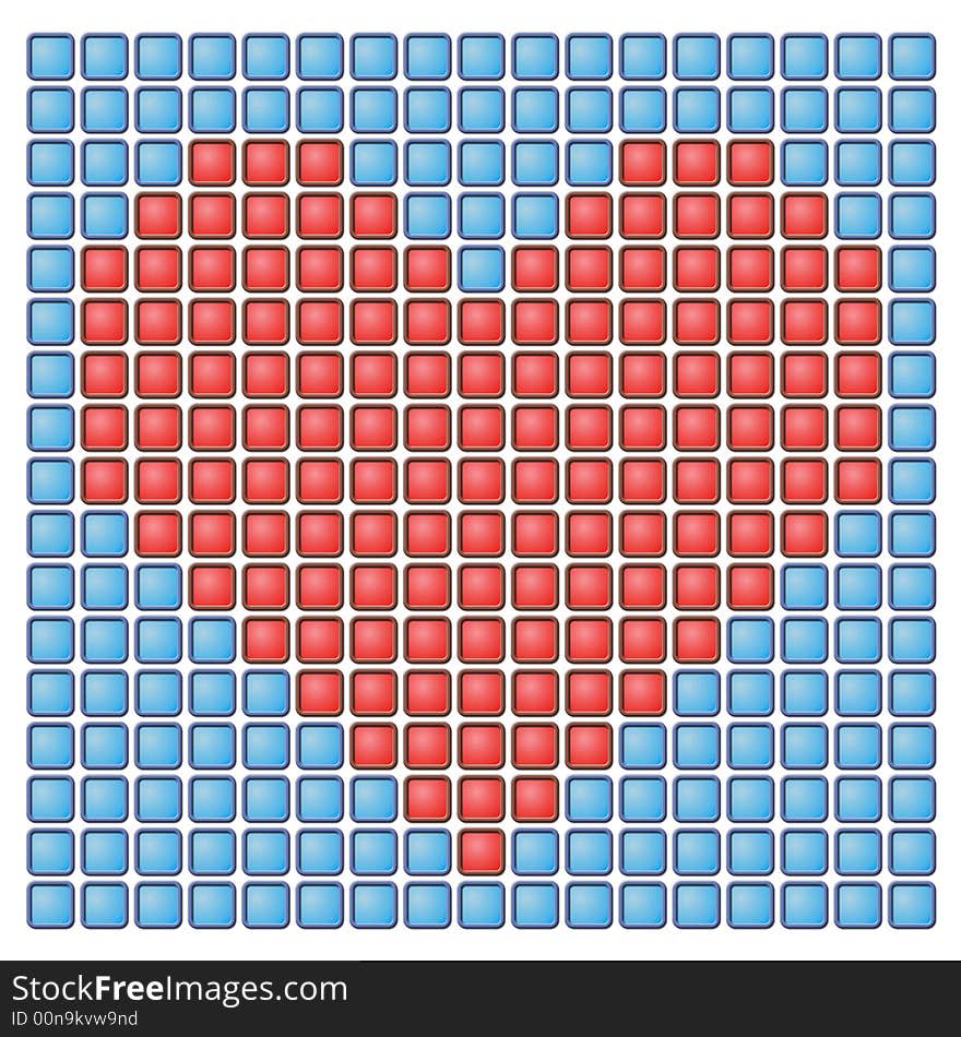 Illustration of heart is computer art by St Valentine's Day