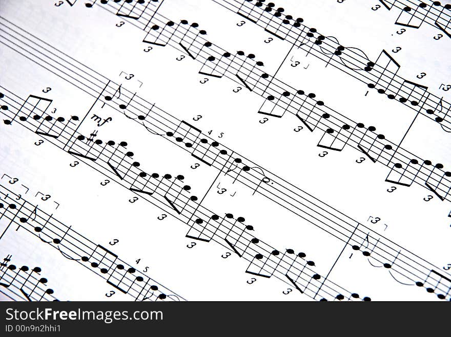 Music notes on white background