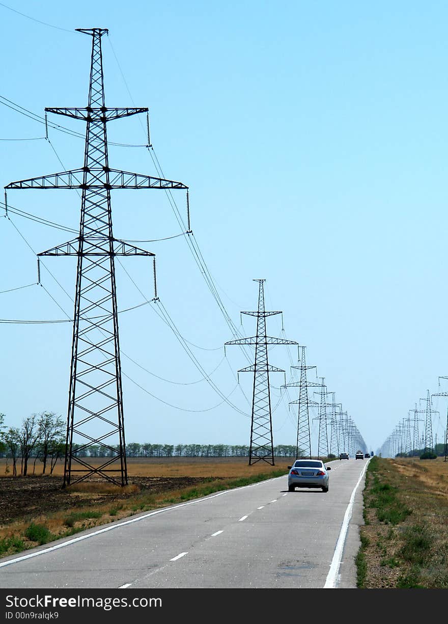 Electrical on a background of the sky