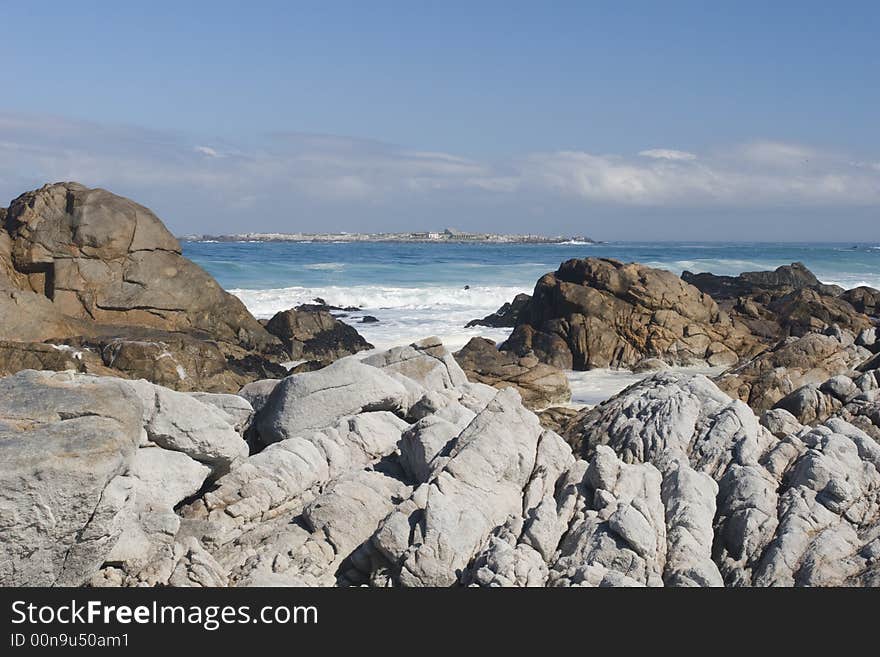 The coastline of Posberg Nature Reserve, South Africa