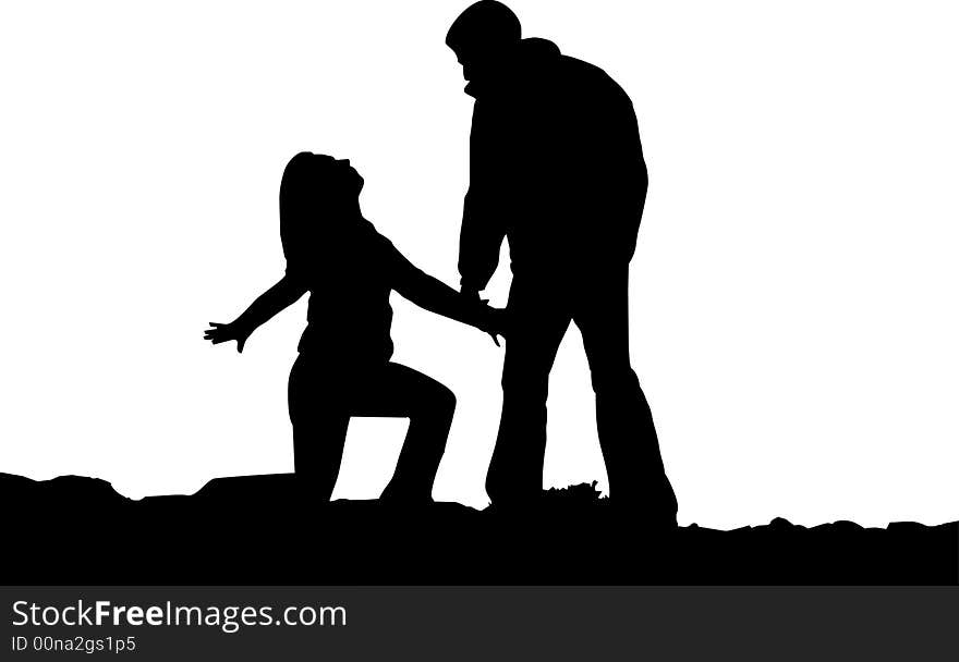 Illustration of a couple silhouette