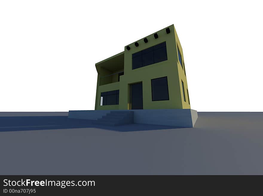 House on white background - 3d illustration