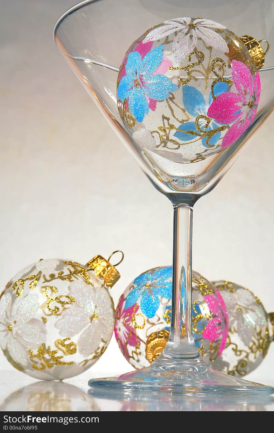 Christma baubles on a white background