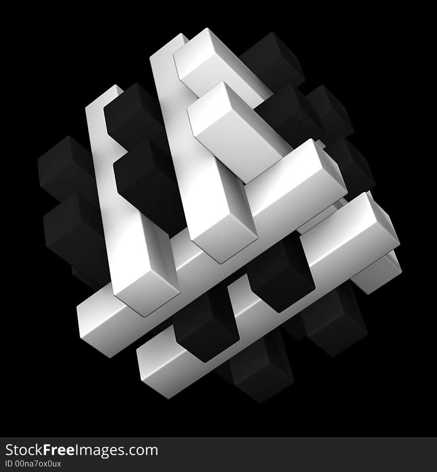 3D Puzzle Isolated on Black. 3D Puzzle Isolated on Black