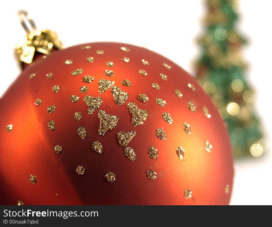 Christmas decoration with fir tree on the background