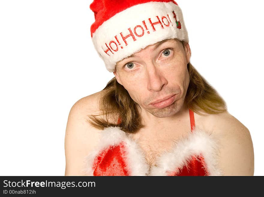 Funny pouting christmas man