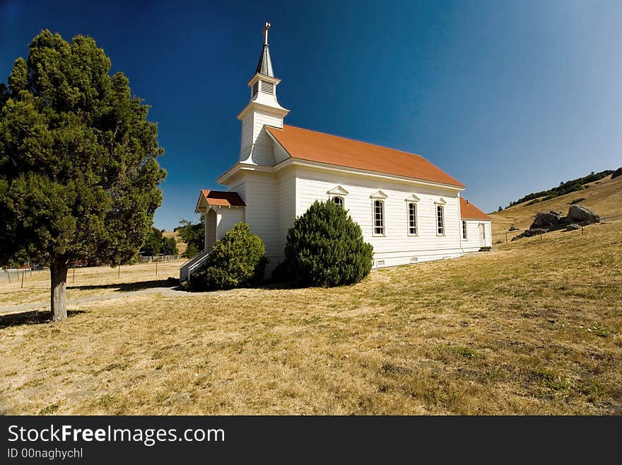 Shot of historic St. Mary's Catholic Church in Nicasio, CA.  circa 1850. Shot of historic St. Mary's Catholic Church in Nicasio, CA.  circa 1850