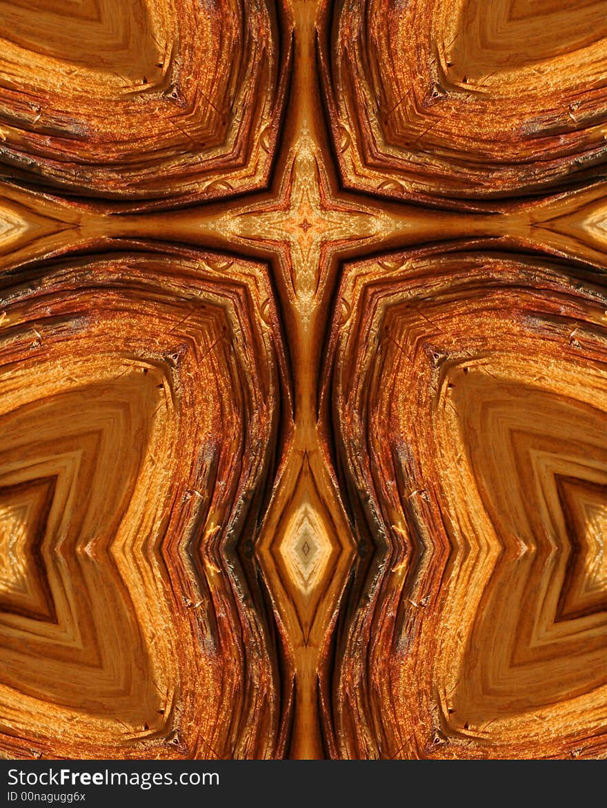 Kaleidoscope cross:  wood grains from tree stump. Kaleidoscope cross:  wood grains from tree stump