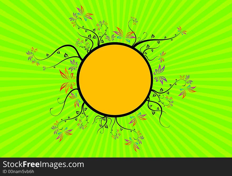 Abstract vector illustration flowers ant trees. Abstract vector illustration flowers ant trees