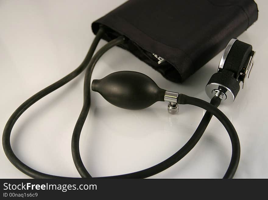 An isolated image of a blood pressure monitor