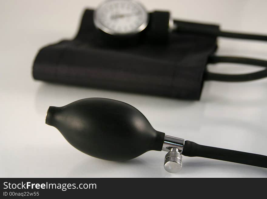 An isolated image of a blood pressure monitor