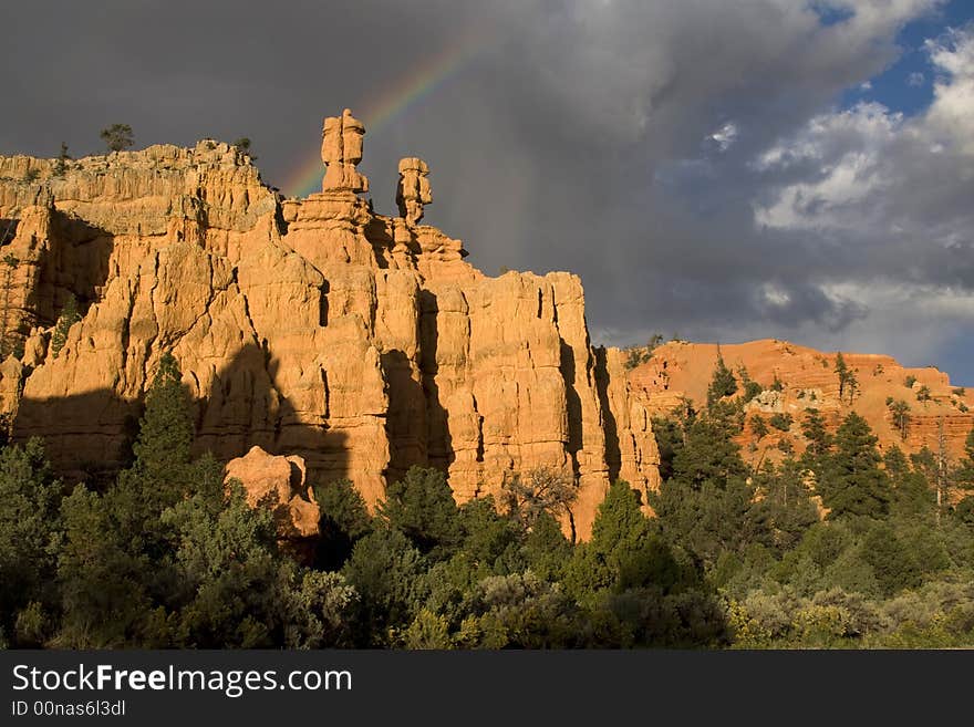 Rainbow above Dixie National Forest, Zion National Park