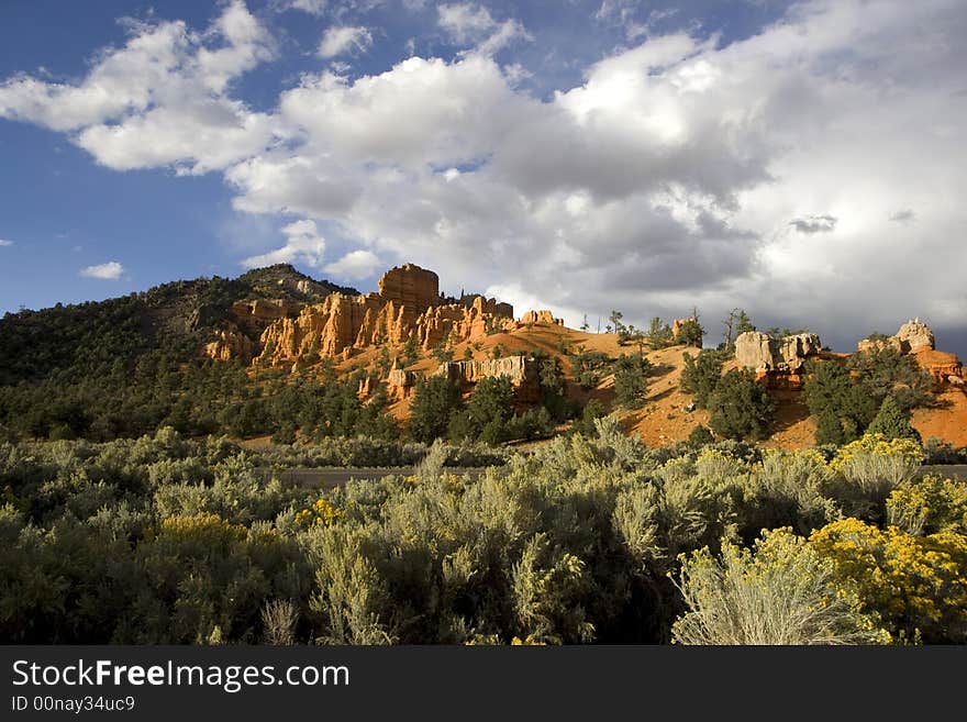 Scenic view of Dixie National Forest at Sunset