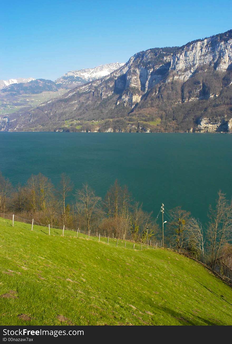 Photograpg of a Swiss hillside near Zurich. Photograpg of a Swiss hillside near Zurich