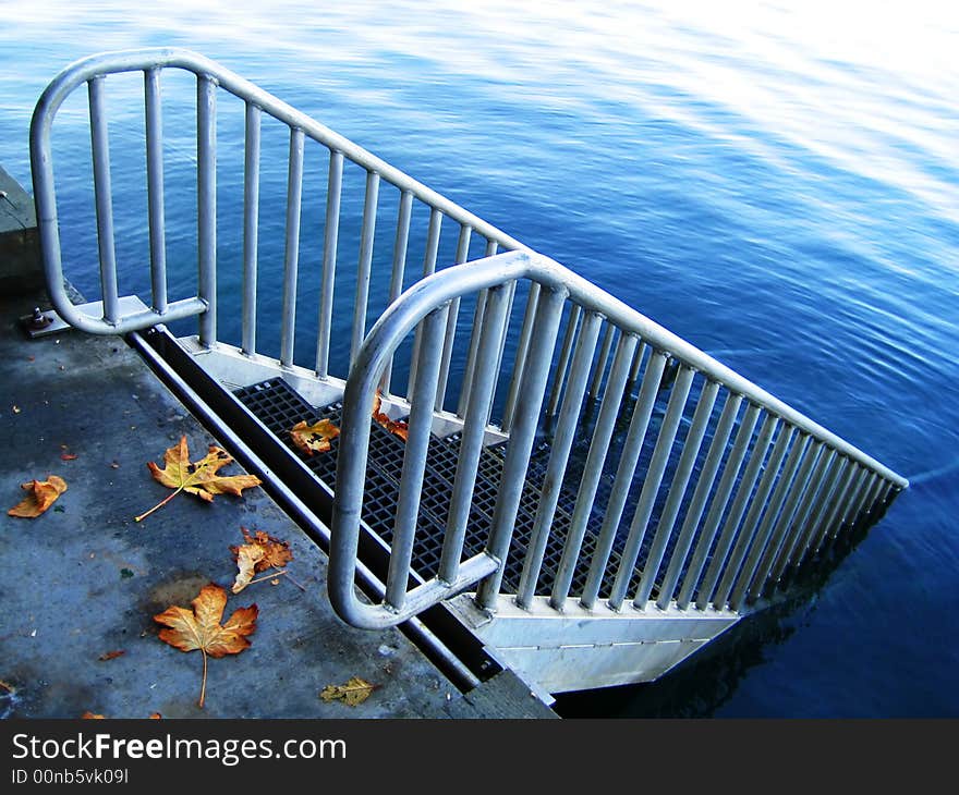 Stairwell leading into the water along the boardwalk. There are times of the year where there is a beach below. This is not one of them ... - Mark Payne. Stairwell leading into the water along the boardwalk. There are times of the year where there is a beach below. This is not one of them ... - Mark Payne