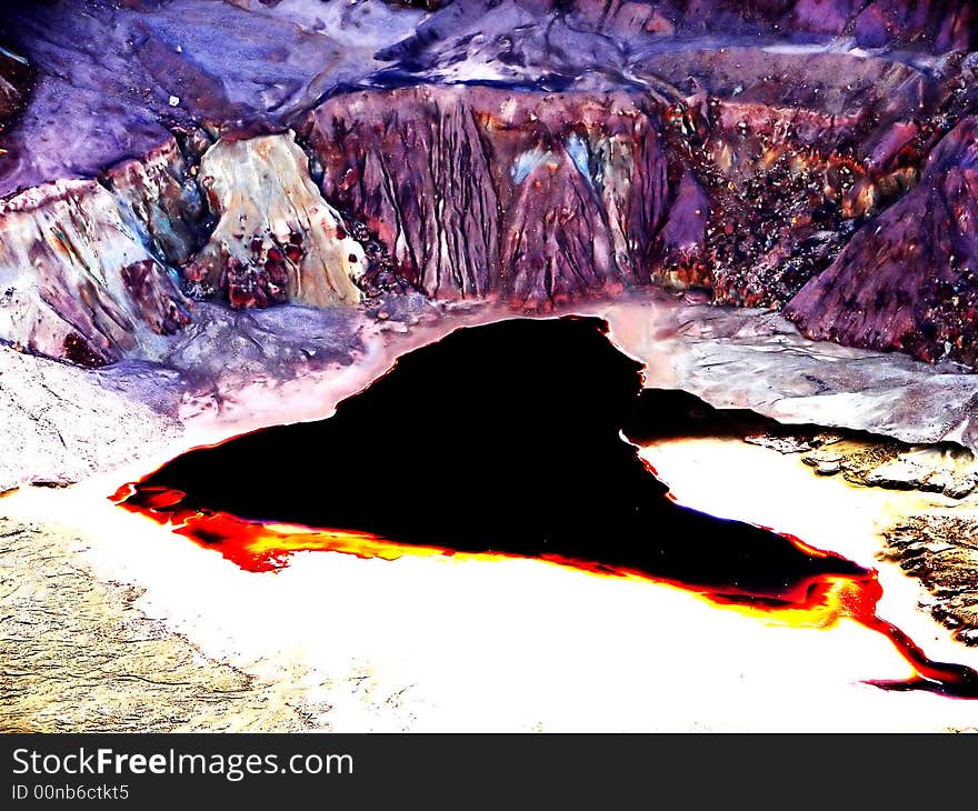 This abstract, of the Lavender Pit mine located in Bisbee Arizona, was created from my original photo. I remember it was difficult trying to get this particular vantage point just off the edge of the highway as there wasn't a place to park. - Mark Payne. This abstract, of the Lavender Pit mine located in Bisbee Arizona, was created from my original photo. I remember it was difficult trying to get this particular vantage point just off the edge of the highway as there wasn't a place to park. - Mark Payne