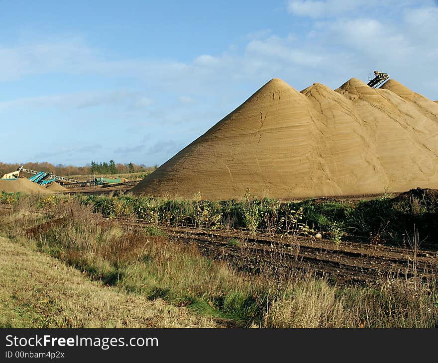 Enormous Gravel Heaps At A Pit