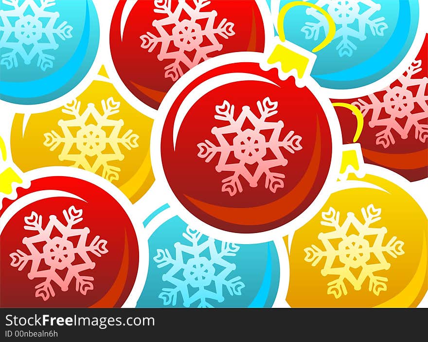 Decorative background from red, blue and yellow christmas balls. Decorative background from red, blue and yellow christmas balls.