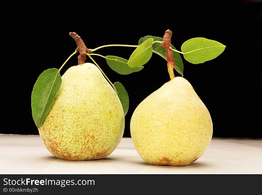 Pear on a black background