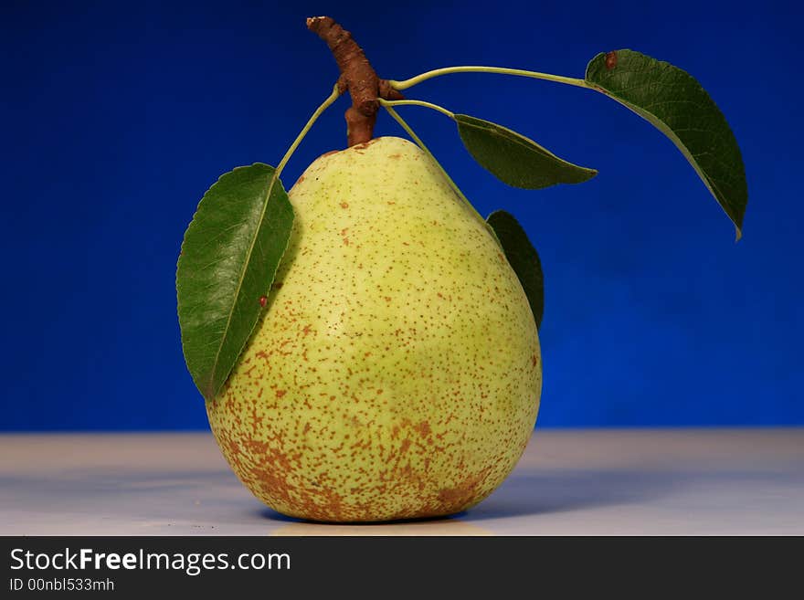 Pear on a dark blue background