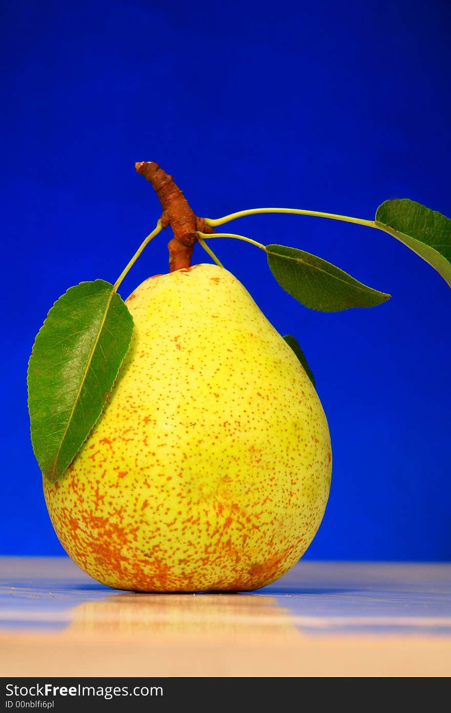 Pear on a dark blue background