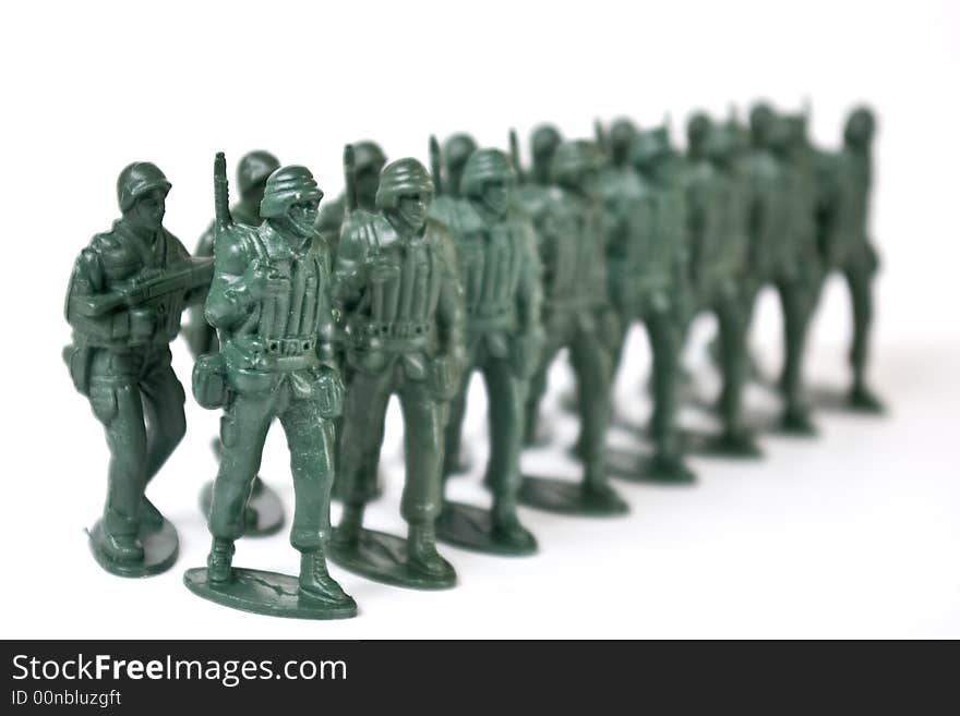 Toy soldier on white background