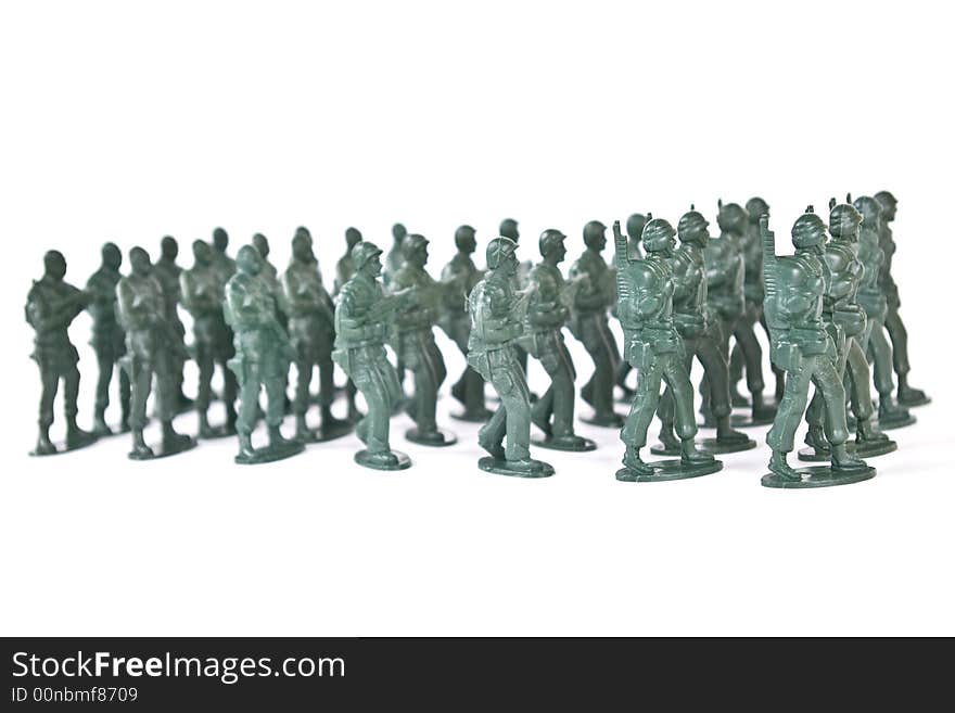 Toy soldier on white background