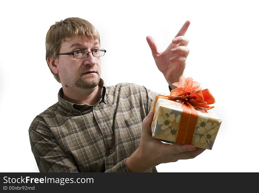 Man with Christmas gifts