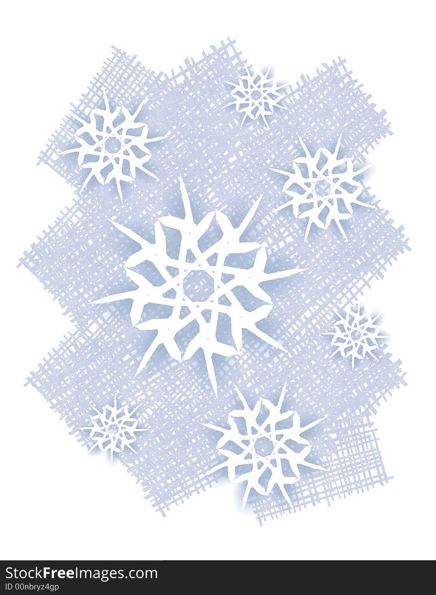 A clip art background illustration featuring a rustic blue background decorated with snowflakes. A clip art background illustration featuring a rustic blue background decorated with snowflakes