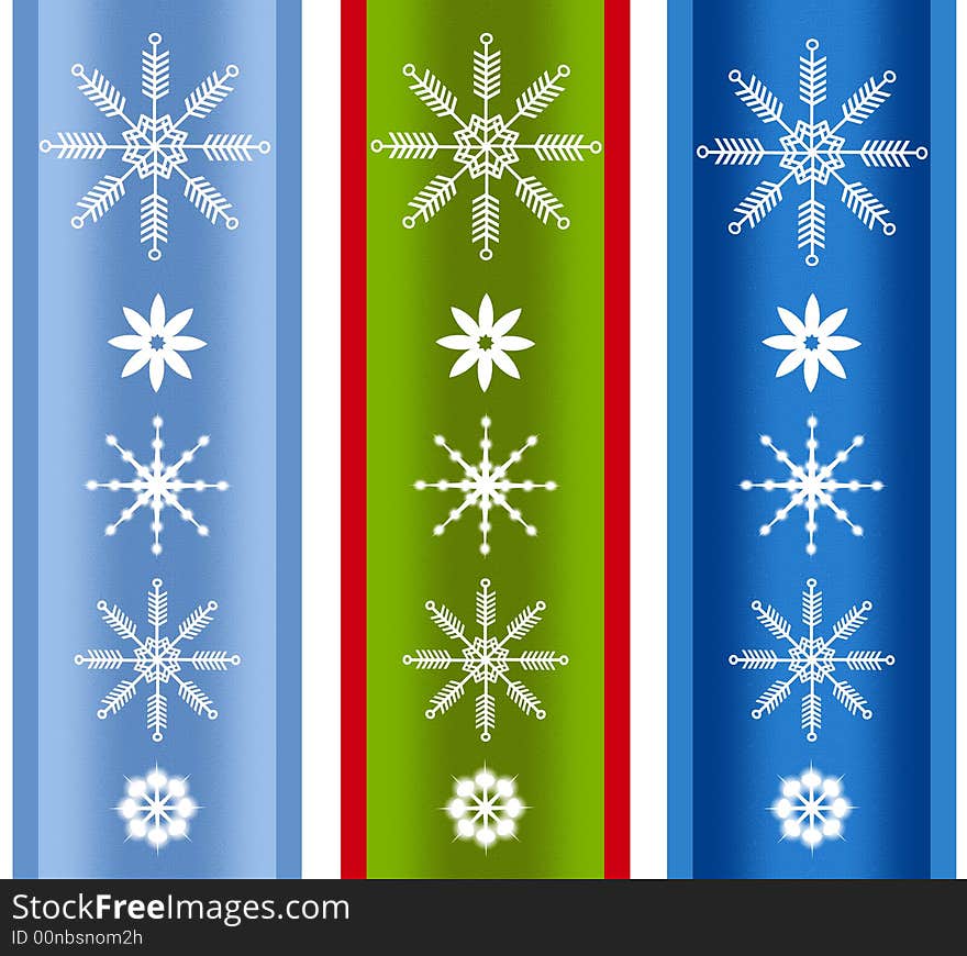 Various Xmas Snowflake Borders