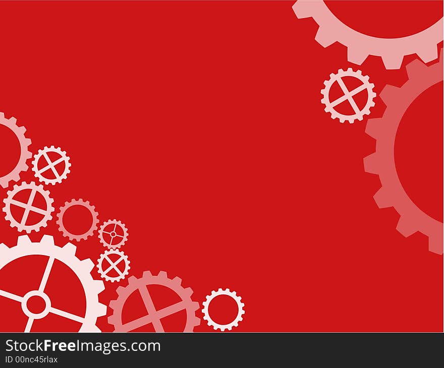 Cogwheel technical wallpaper red