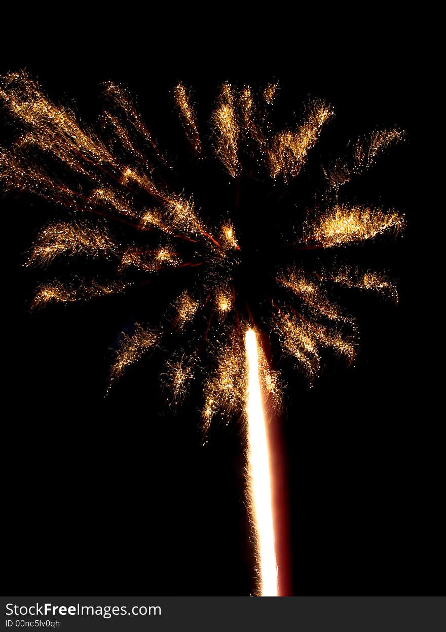 Beautiful fireworks with a crisp black background.