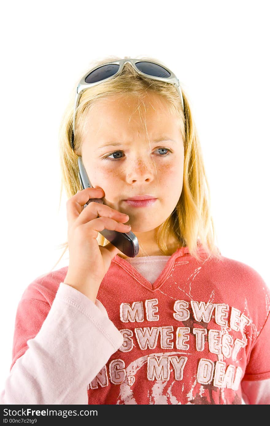 Young girl on the phone