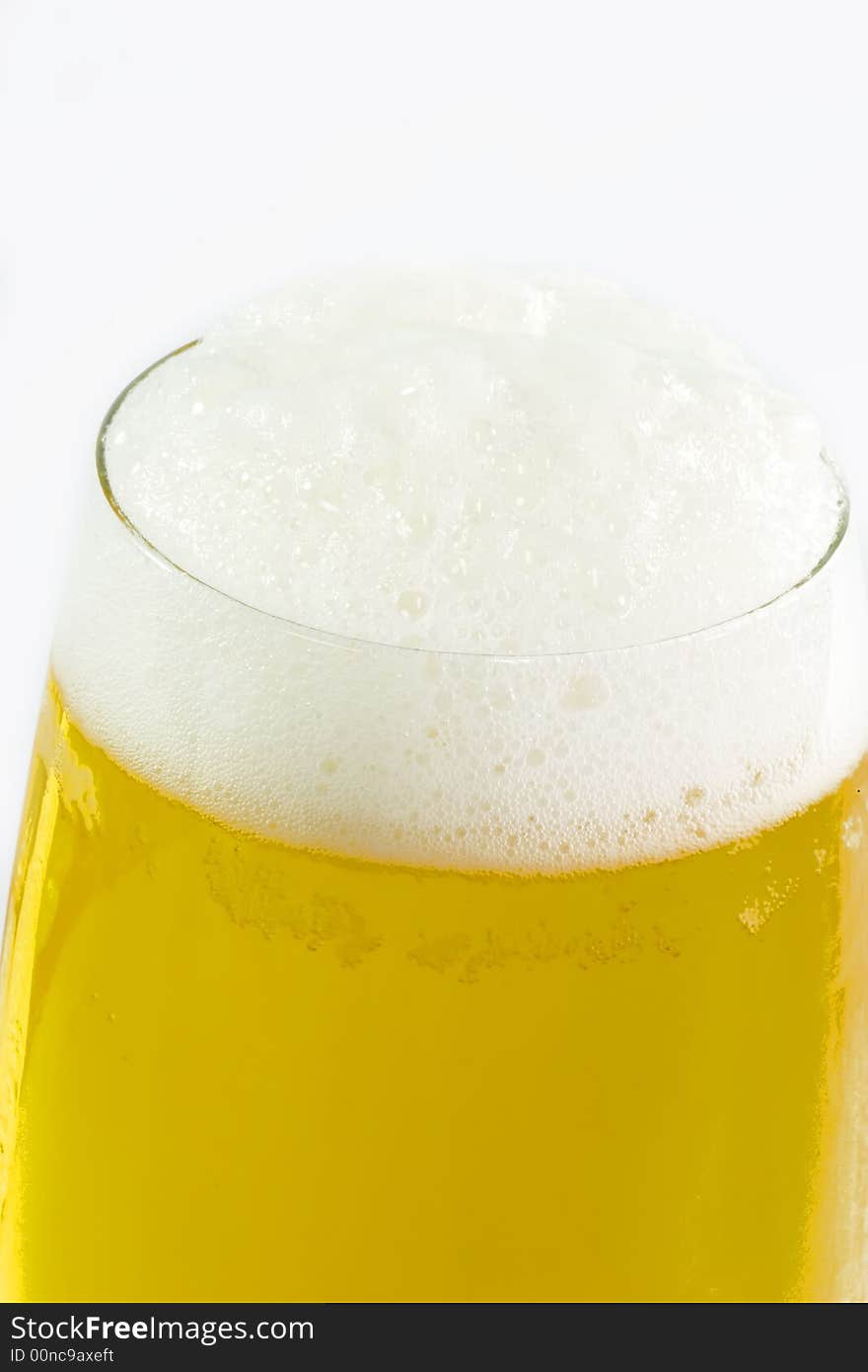 A glass of cold beer. A glass of cold beer