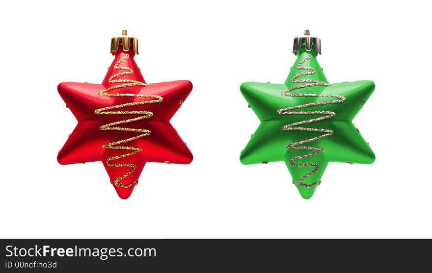 Two Christmas toys on a white background. Two Christmas toys on a white background